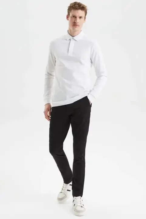 Erkek Nautica Slim Fit Chino Pantolon - Siyah - 1