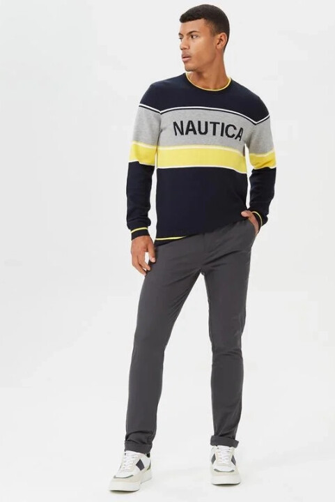 Erkek Slim Fit Chino Pantolon - Lacivert - NAUTICA