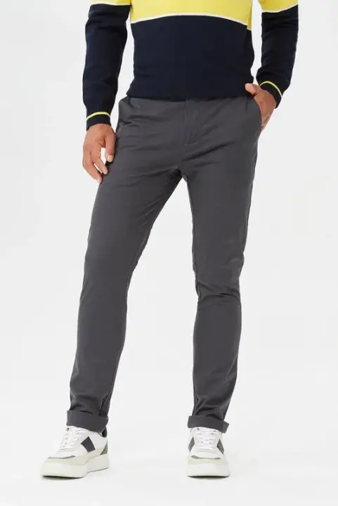 Erkek Slim Fit Chino Pantolon - Lacivert - 3