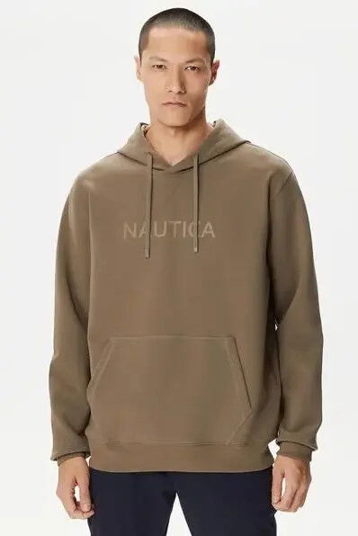 Erkek Standart Fit Kapüşonlu Sweatshirt - Haki - NAUTICA