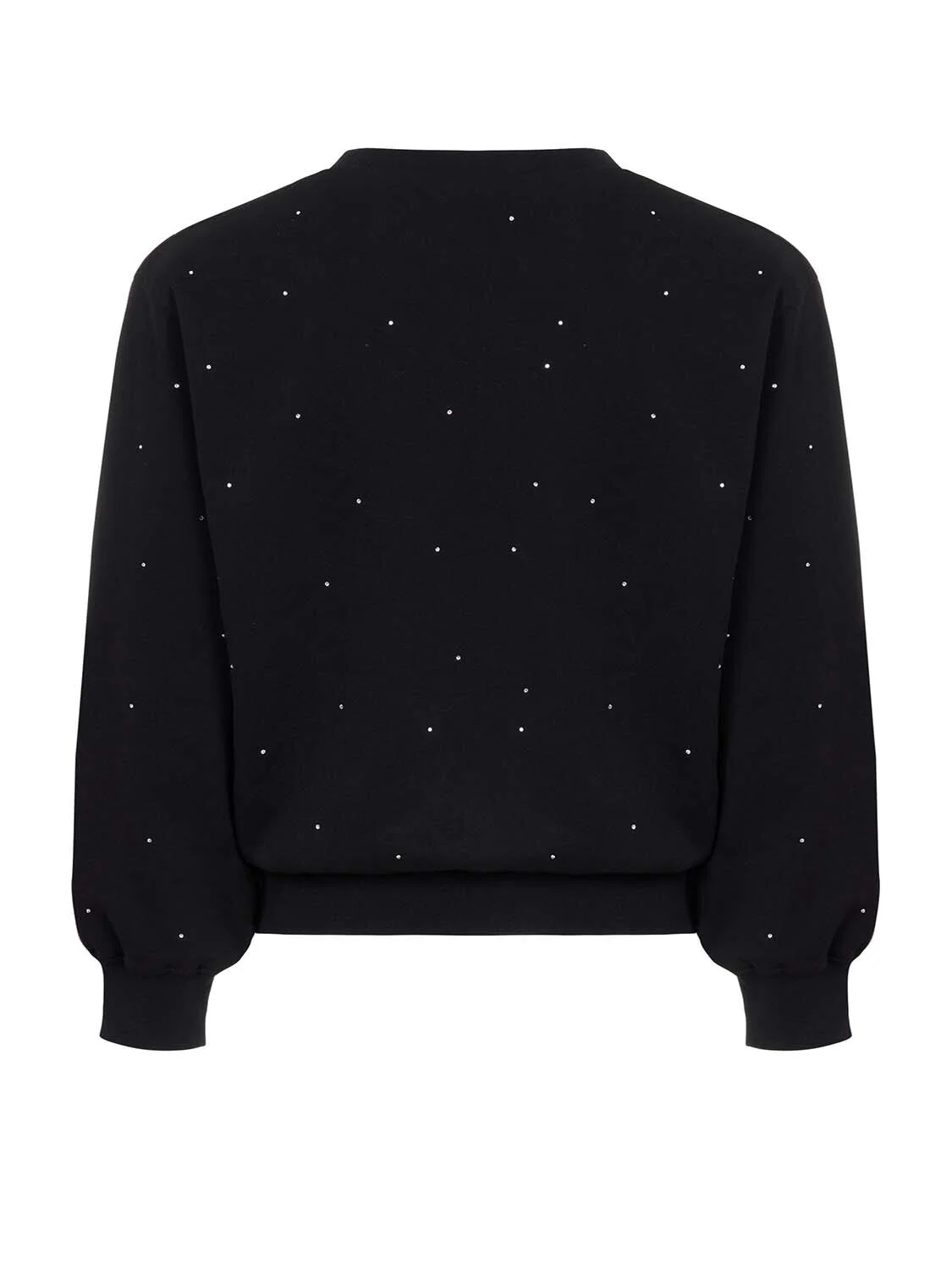 Kristal Yapıştırma Taş Detaylı Sweatshirt-Siyah - 4