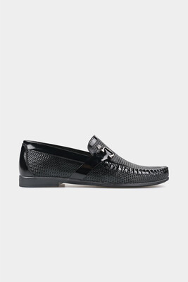 Erkek LOAFER Klasik Ayakkabı-2598-Siyah Rugan - PİERRE CARDİN