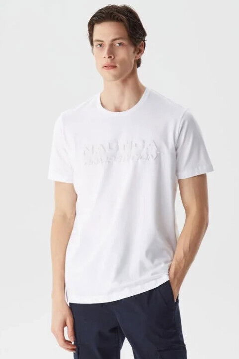 Tshırterkek Nautica Standart Fit Baskılı Kısa Kollu T-Shirt / Beyaz - NAUTICA