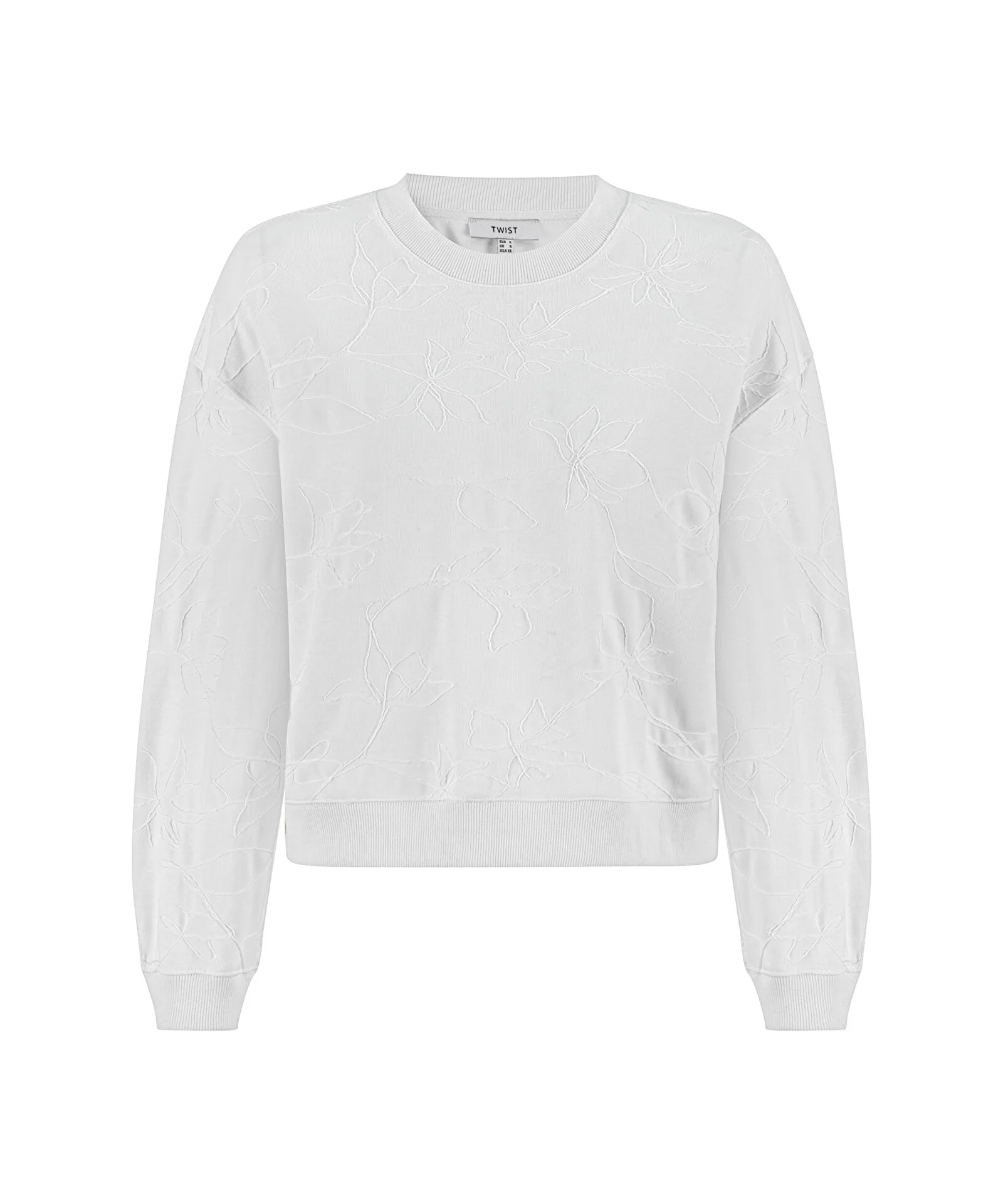 ÇİÇEK NAKIŞLI SWEATSHIRT-BEYAZ - 5