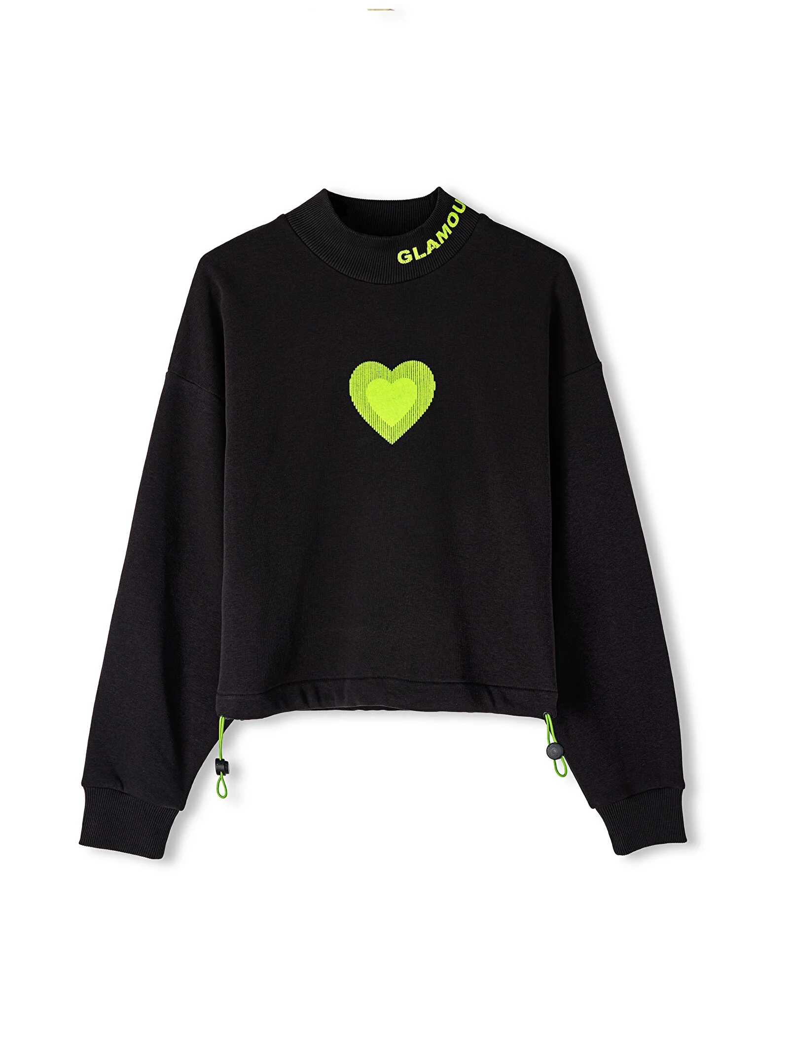 KADİFE BASKILI SWEATSHIRT-SİYAH - 7