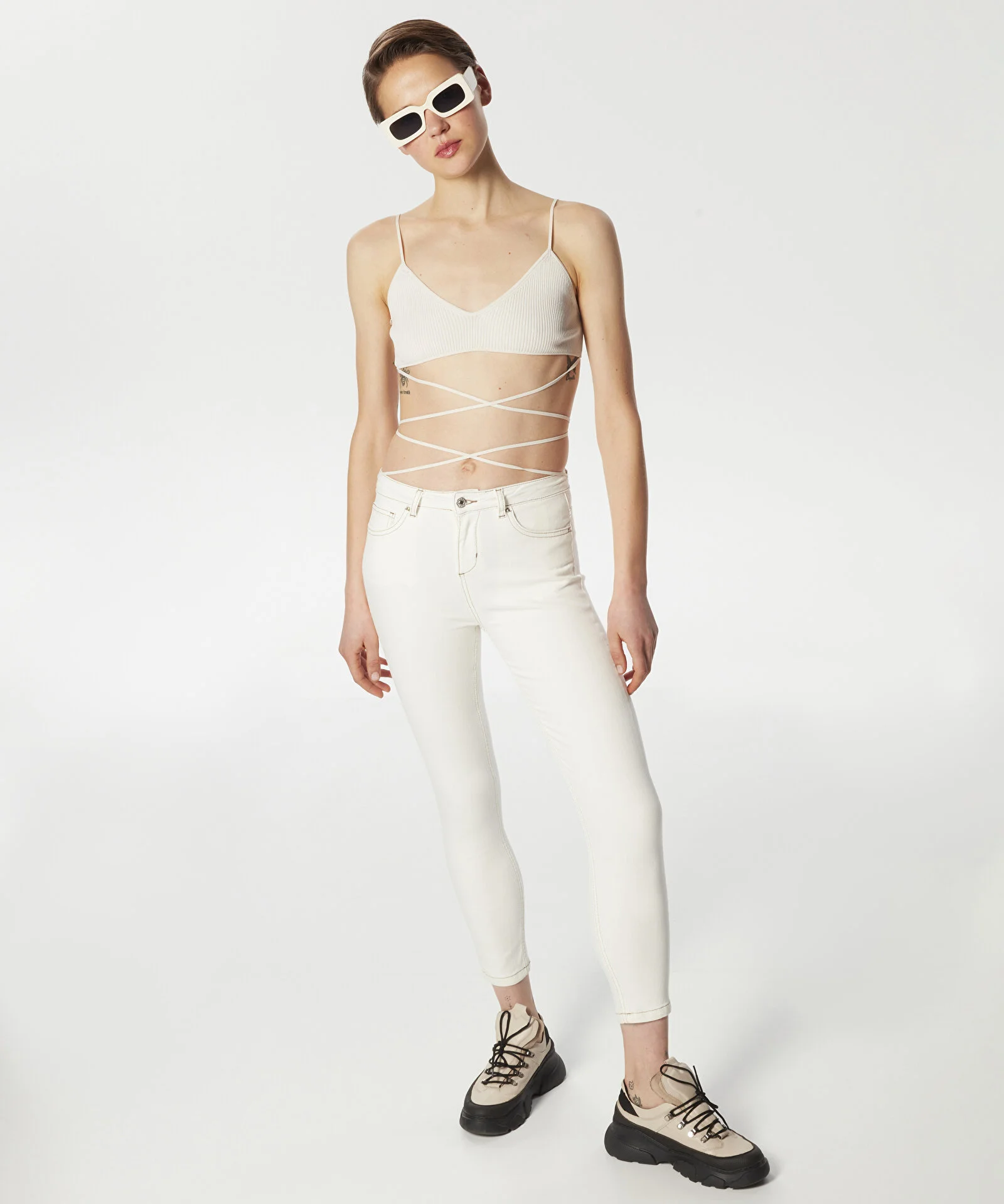 SKINNY FİT JEAN PANTOLON-NATUREL - 4