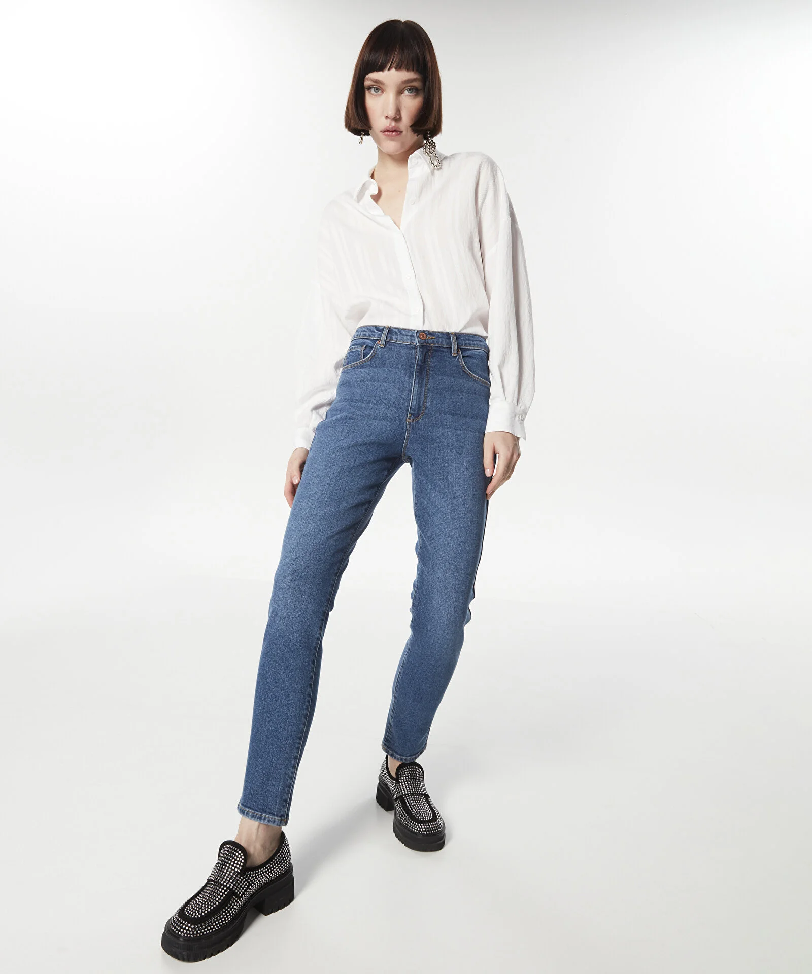 SLIM STRAIGHT FİT JEAN PANTOLON-İNDİGO - 3