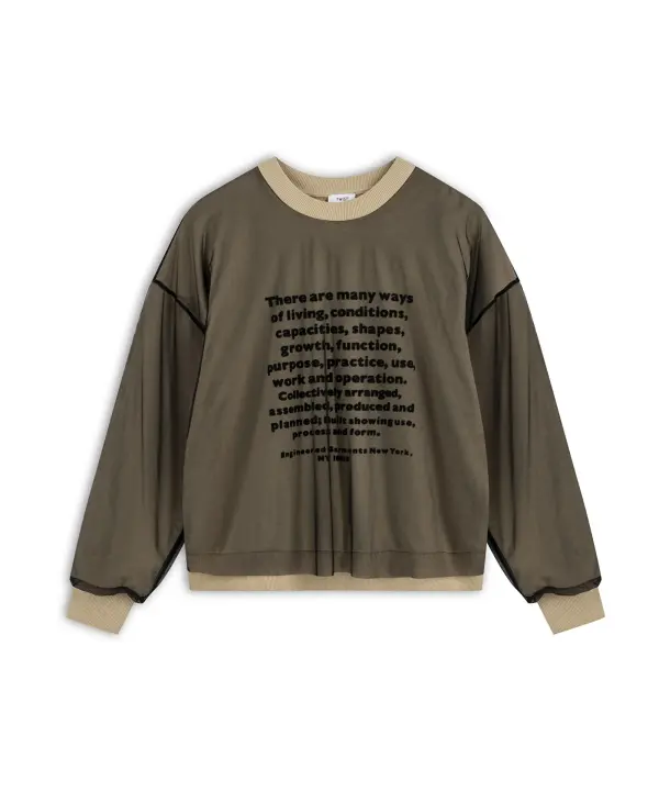 KADIN TÜL MIX SWEATSHIRT-NATUREL - 6