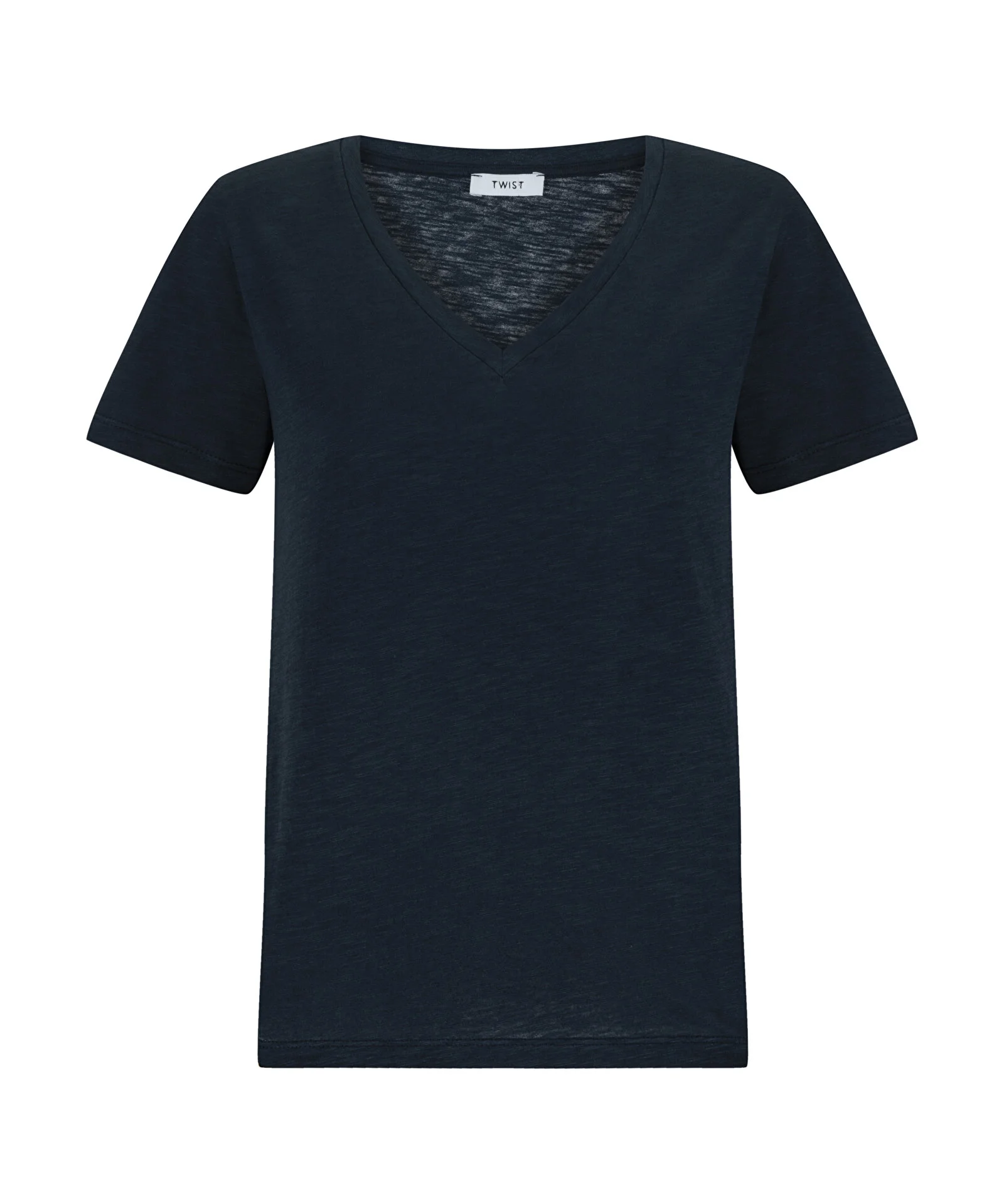 V YAKA BASIC T-SHIRT-LACİVERT - 5