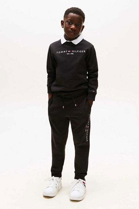 Unisex Çocuk Essential Pure Cotton Logo Jogger Eşofman Altı - Siyah - Tommy Hilfiger