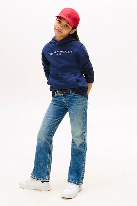 Unisex Çocuk Th Essential Hoodie Kapüşonlu Sweatshirt - Lacivert - Tommy Hilfiger