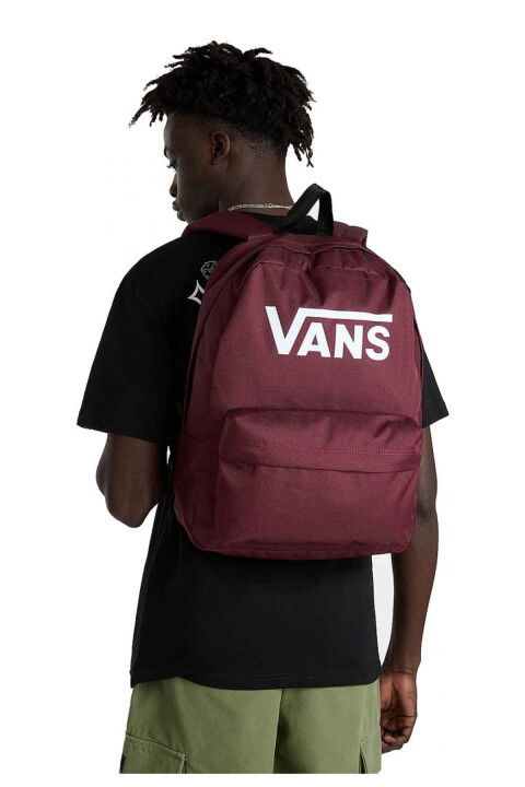 Unisex Old Skool Baskılı Sırt Çantası - Bordo - Vans